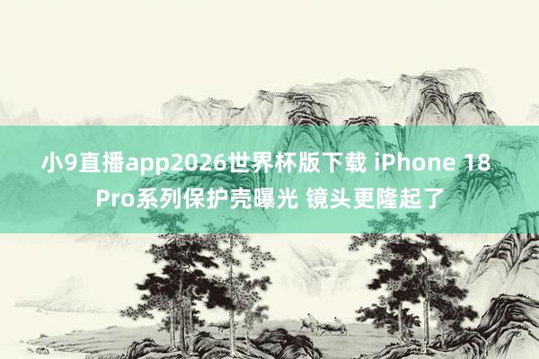 小9直播app2026世界杯版下载 iPhone 18 Pro系列保护壳曝光 镜头更隆起了