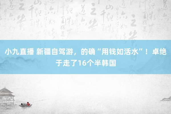 小九直播 新疆自驾游，的确“用钱如活水”！卓绝于走了16个半韩国