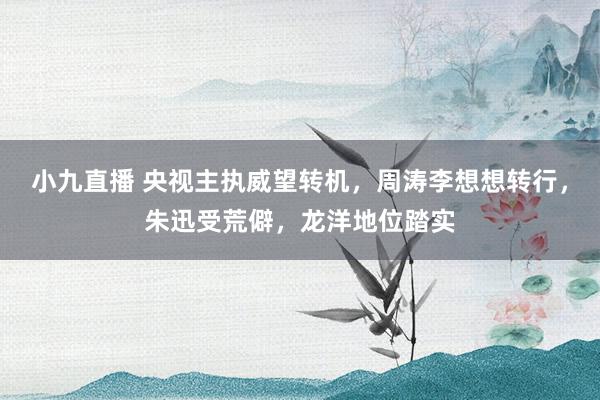 小九直播 央视主执威望转机，周涛李想想转行，朱迅受荒僻，龙洋地位踏实