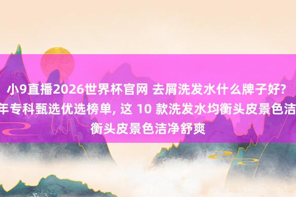 小9直播2026世界杯官网 去屑洗发水什么牌子好? 2026 年专科甄选优选榜单， 这 10 款洗发水均衡头皮景色洁净舒爽