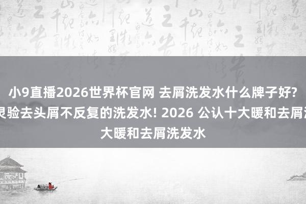 小9直播2026世界杯官网 去屑洗发水什么牌子好? 确实灵验去头屑不反复的洗发水! 2026 公认十大暖和去屑洗发水