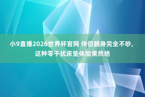 小9直播2026世界杯官网 伴侣翻身完全不吵， 这种零干扰床垫体验果然绝