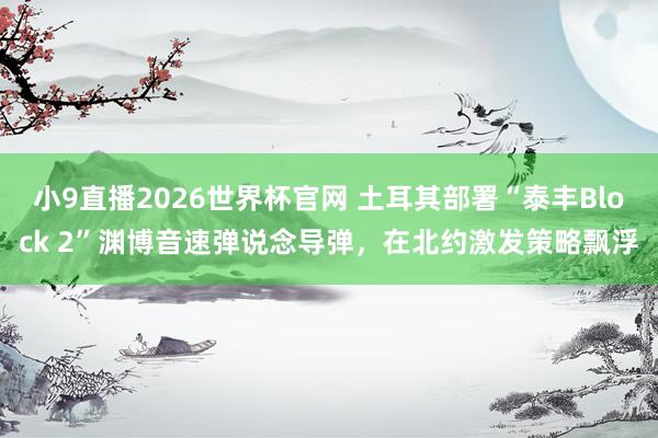 小9直播2026世界杯官网 土耳其部署“泰丰Block 2”渊博音速弹说念导弹，在北约激发策略飘浮