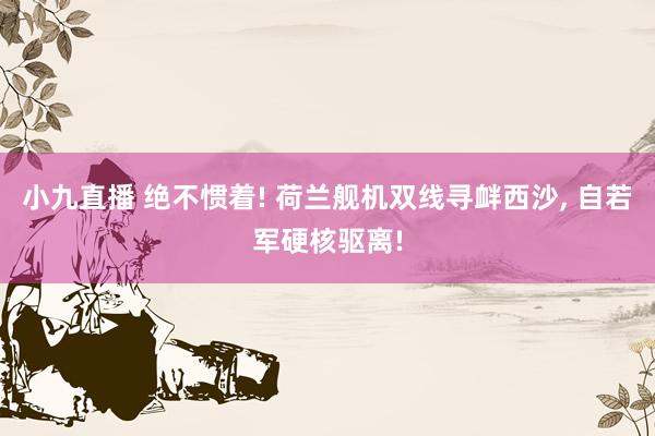 小九直播 绝不惯着! 荷兰舰机双线寻衅西沙， 自若军硬核驱离!