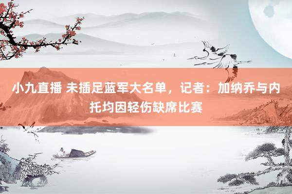 小九直播 未插足蓝军大名单，记者：加纳乔与内托均因轻伤缺席比赛