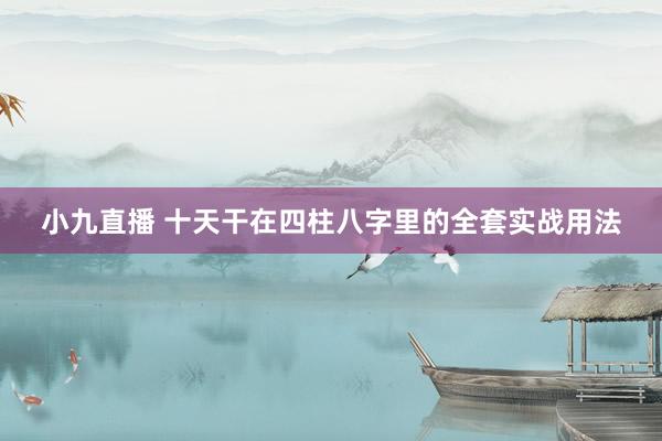 小九直播 十天干在四柱八字里的全套实战用法