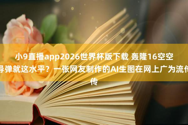 小9直播app2026世界杯版下载 轰隆16空空导弹就这水平？一张网友制作的AI生图在网上广为流传