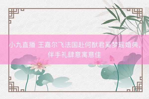 小九直播 王嘉尔飞法国赴何猷君奚梦瑶婚典，伴手礼肆意寓意佳