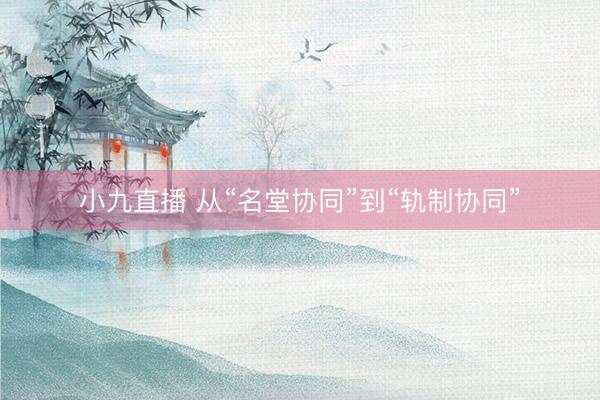 小九直播 从“名堂协同”到“轨制协同”